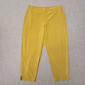 Athleta Brooklyn Mid Rise Ankle Pant Golden Yellow Tapered Leg Size 18